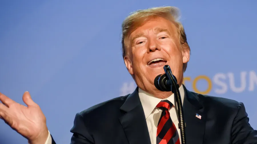 Press conference of Donald Trump, President of United States of America, during NATO (North Atlantic Treaty Organization) SUMMIT 2018.