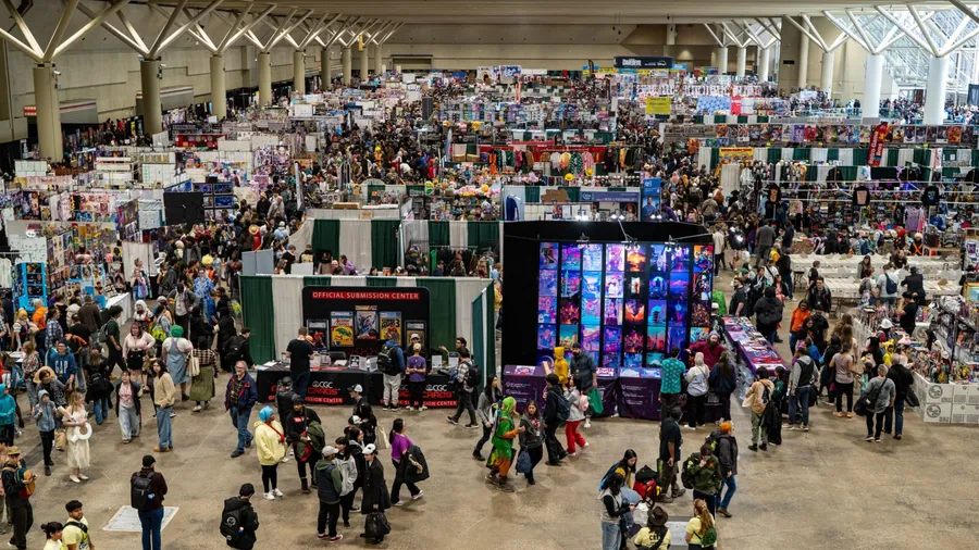 Crowds of visitors at Toronto Comicon event. Toronto, Canada - March 14, 2025.