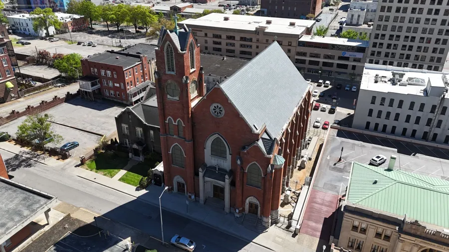 Chattanooga, Tennessee - April 6, 2024: Antique and well-designed building masterpieces in downtown Chattanooga taken by dji 4 mini pro.
