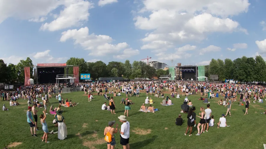 Chicago, IL/USA: 7/19/19: Festival patrons attend the Pitchfork Music Festival at Union Park in Chicago.