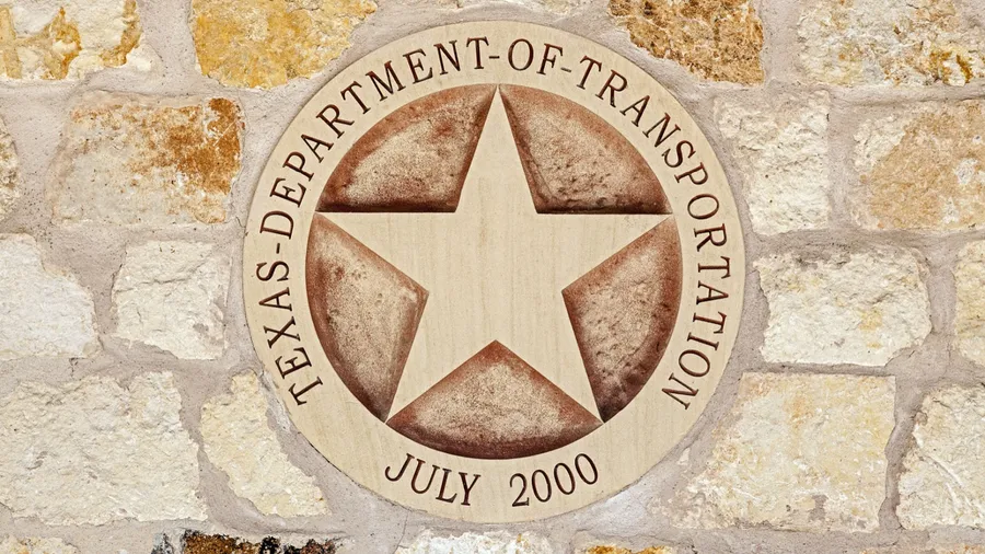 Texas Department of Transportation Symbol on the Sandstone Wall