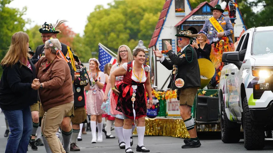 La Crosse, Wisconsin USA - October 1st, 2022: The community held a German fest parade during Oktoberfest.