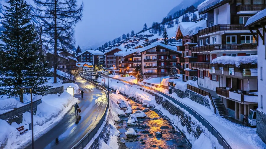 ZERMATT, SWITZERLAND - Zermatt is a winter fairy tale, surrounded by the snow