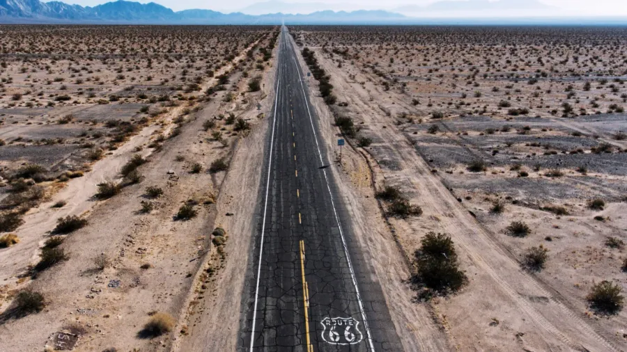 aerial view of west lands of desert nature beauty and