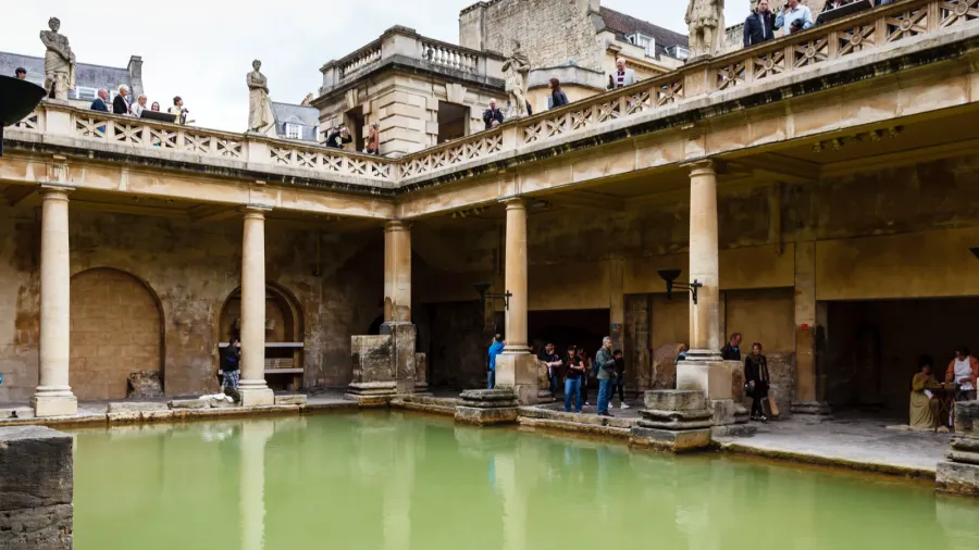 ancient roman baths in the city of bath united kingdom