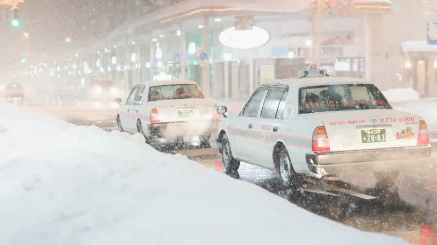 aomorijapan 31 jan 2018winter night city street in aomori