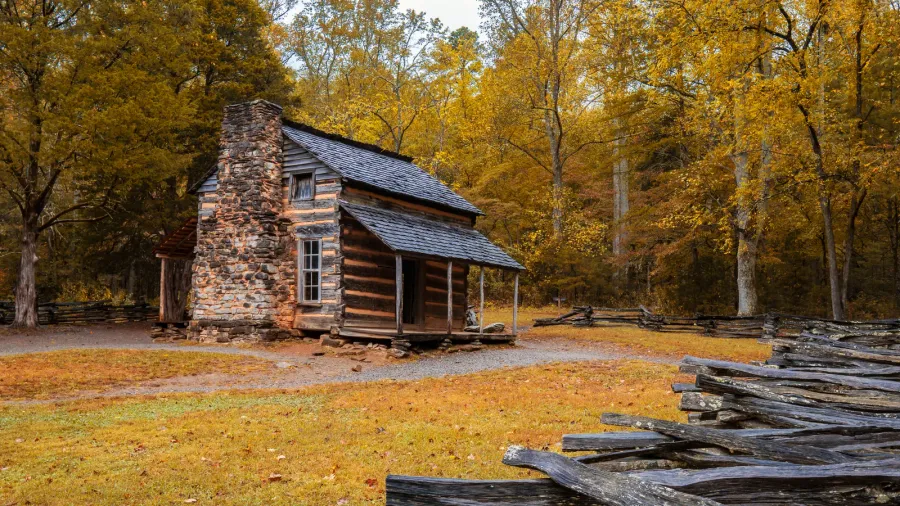 autumn at the john oliver cabin