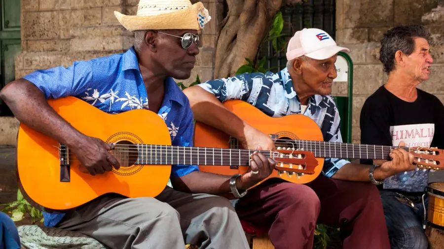 band playing traditional music in old havana