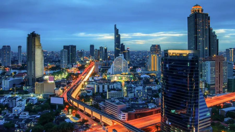 bangkok city night view