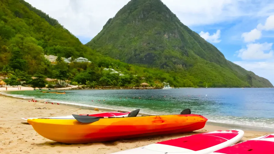 beautiful white beach in saint lucia caribbean islands
