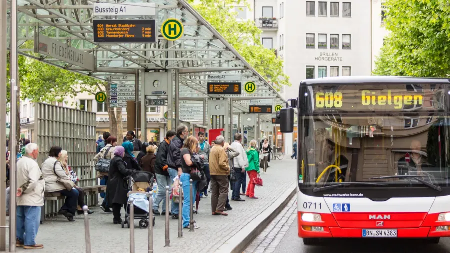 bonn germany  may 6 2014 people waiting for the