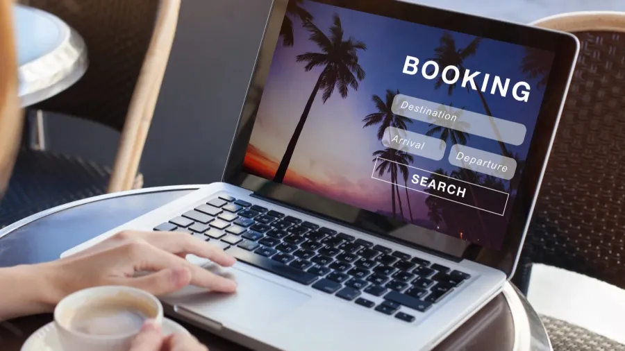 booking online concept travel planning