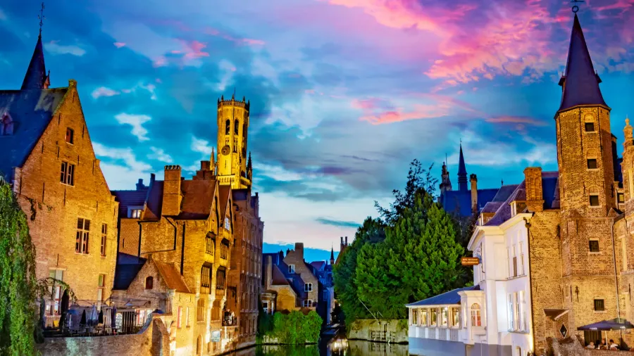 bruges belgium  aug 22 2022 architecture of the historic