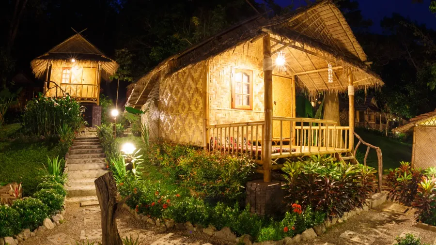 bungalow for a lodging for the night