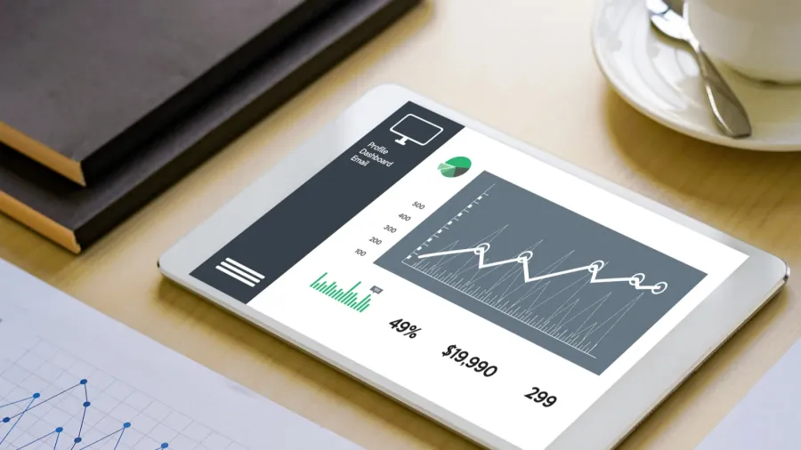 business man sales increase revenue shares and customer marketin