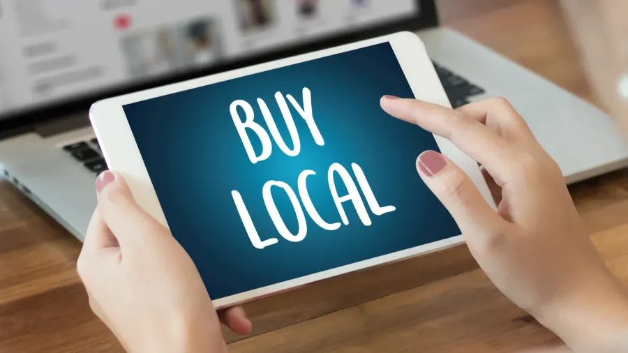 buy local fresh produce on sale at the local farmers