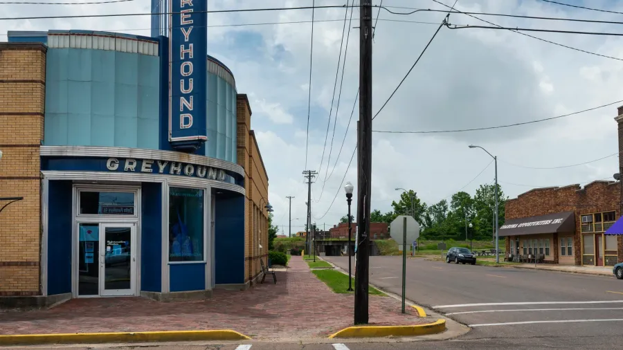 clarksdale mississippi usa  june 23 2014 the greyhound bus