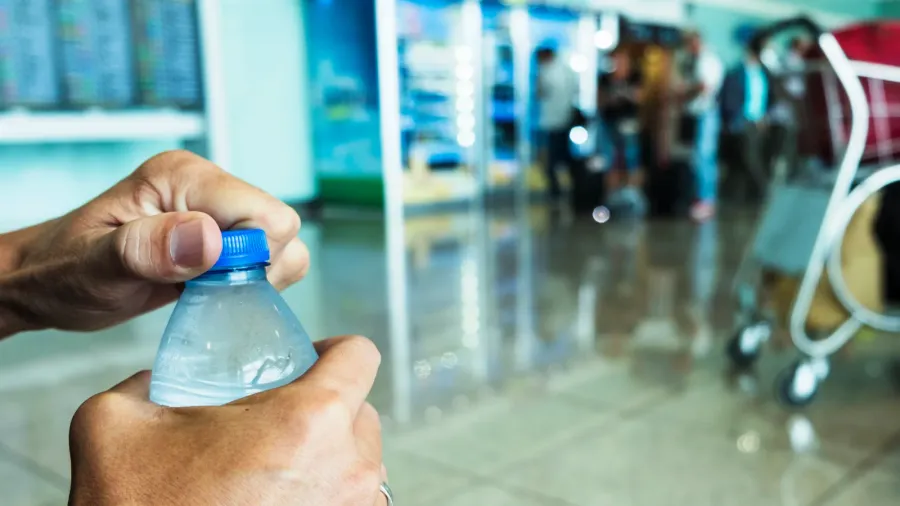 closeup of a young caucasian man opening a bottle of