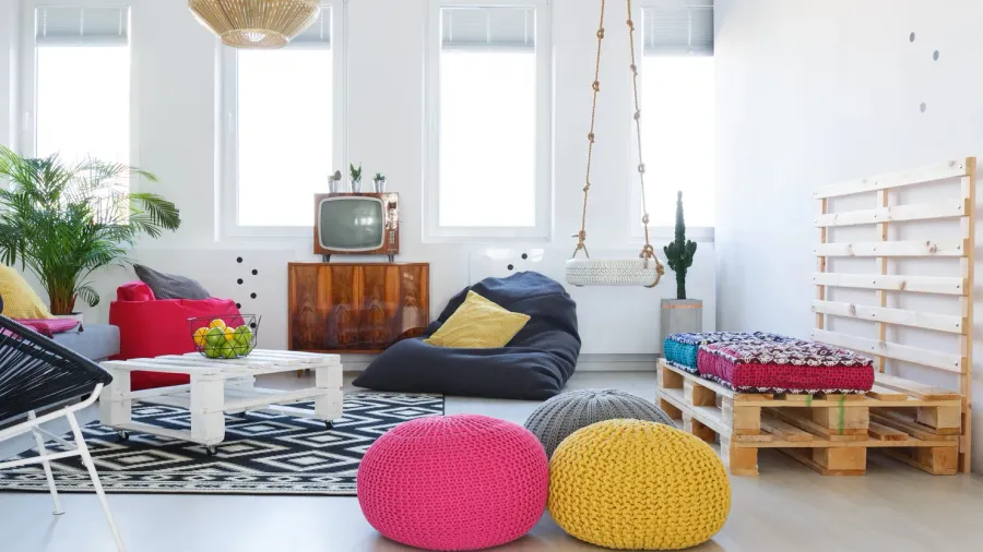 colorful retro living room