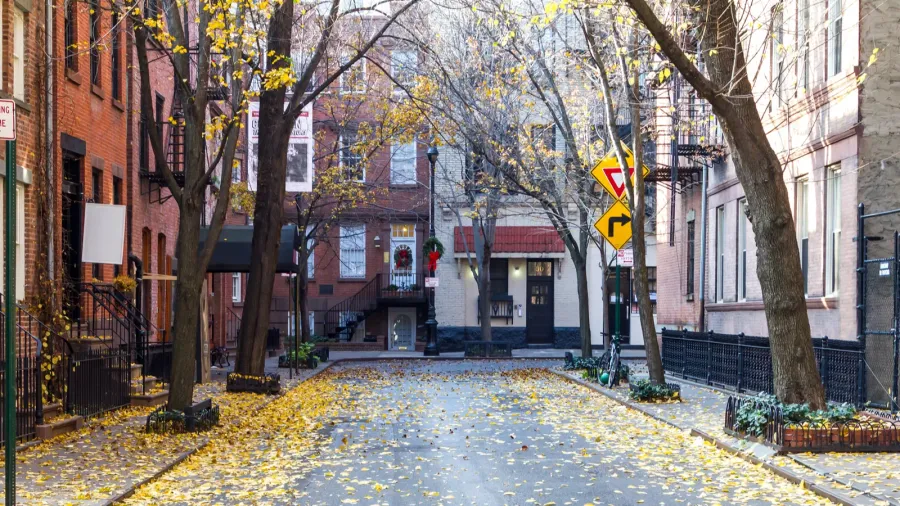 commerce street in the historic greenwich village neighborhood o