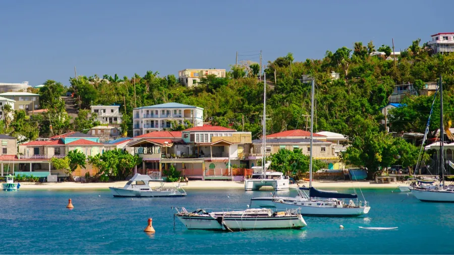 cruz bay st john united states virgin islands with a