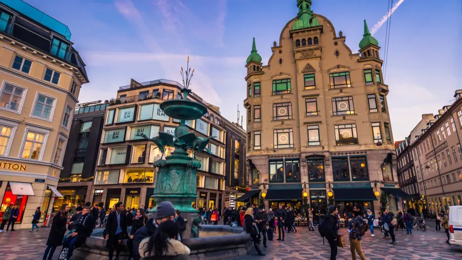 december 02 2016 in the storget street in central copenhagen
