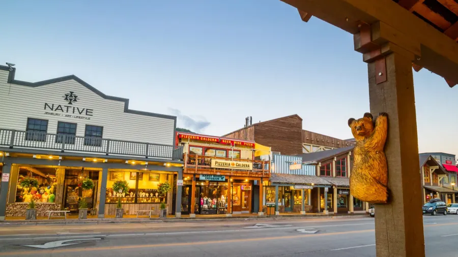 downtown jackson hole in wyoming usa