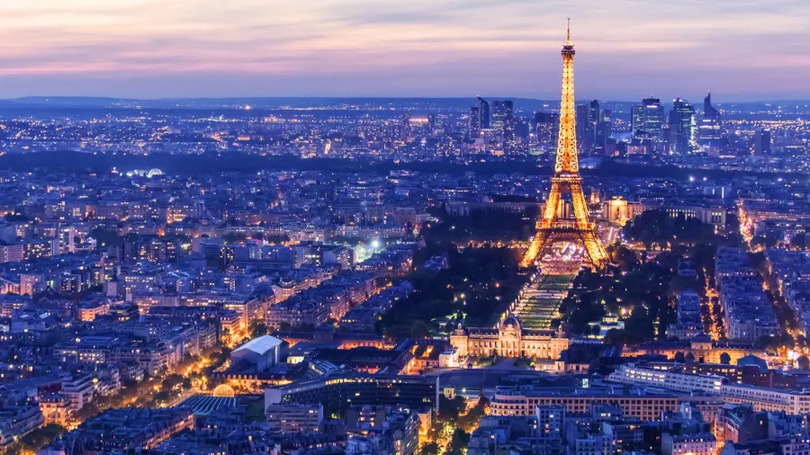 eiffel tower at night paris
