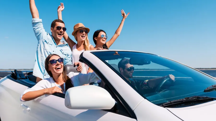 enjoying road trip