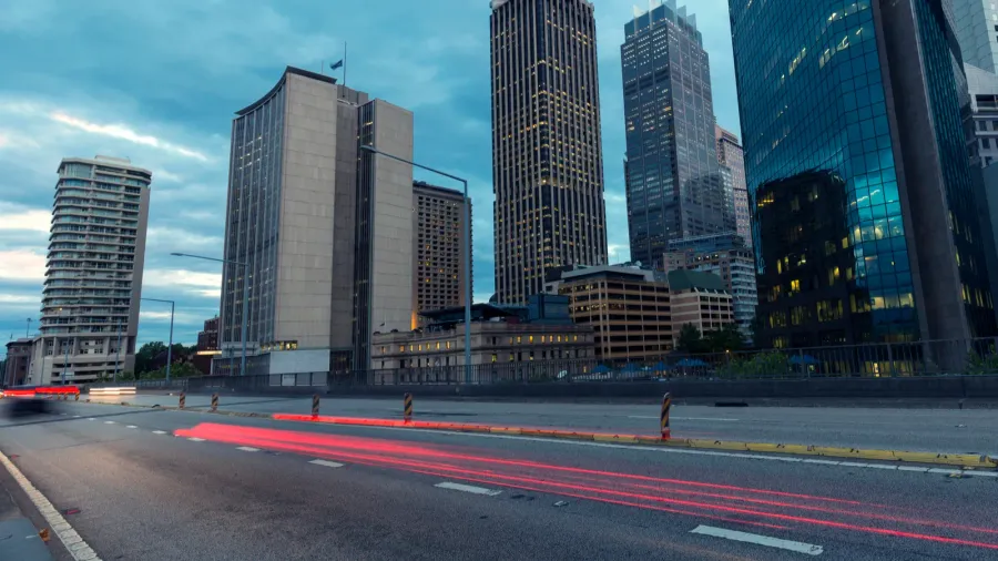 evening of the highway track