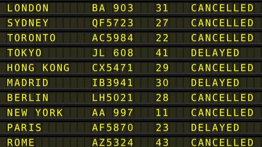flights departures board