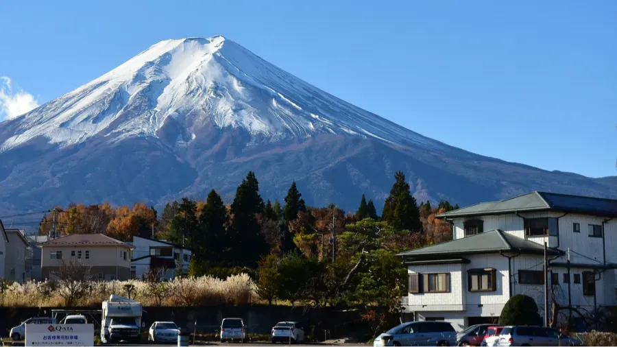 fuji mountain of japan famous landmark travel blue mountain color
