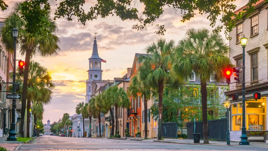 historical downtown area of charleston south carolina usa at