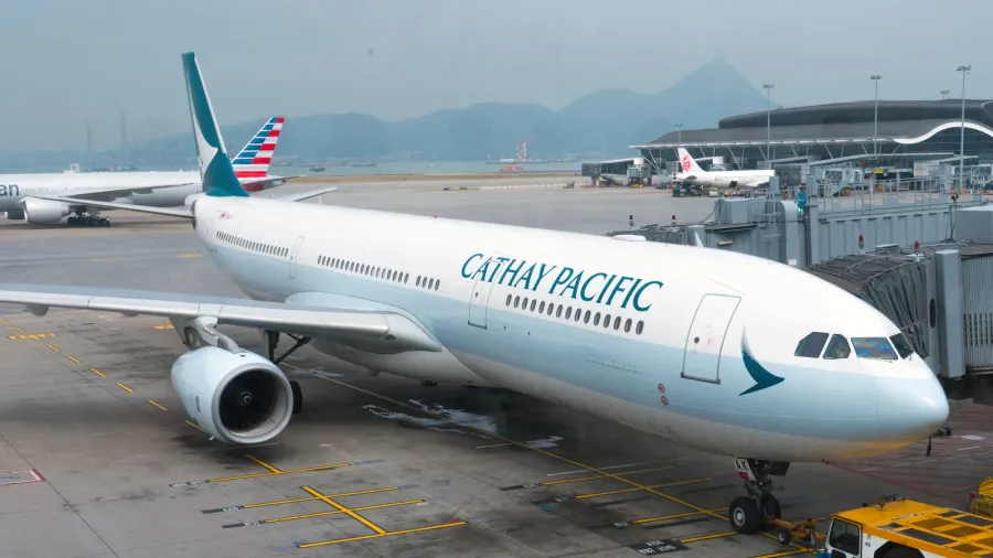 hong kong  november 12 2017 planes undergo preflight service