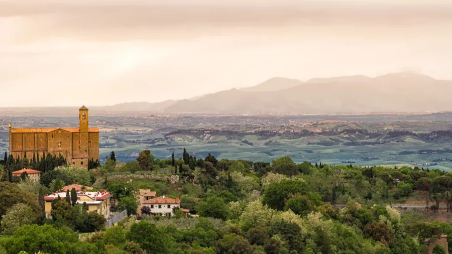 landscape around volterra tuscany italy