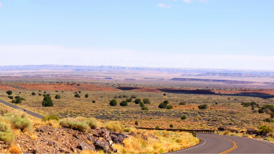 landscape near sunset crater volcano