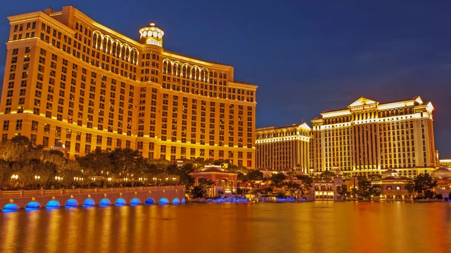 las vegas hotels at night