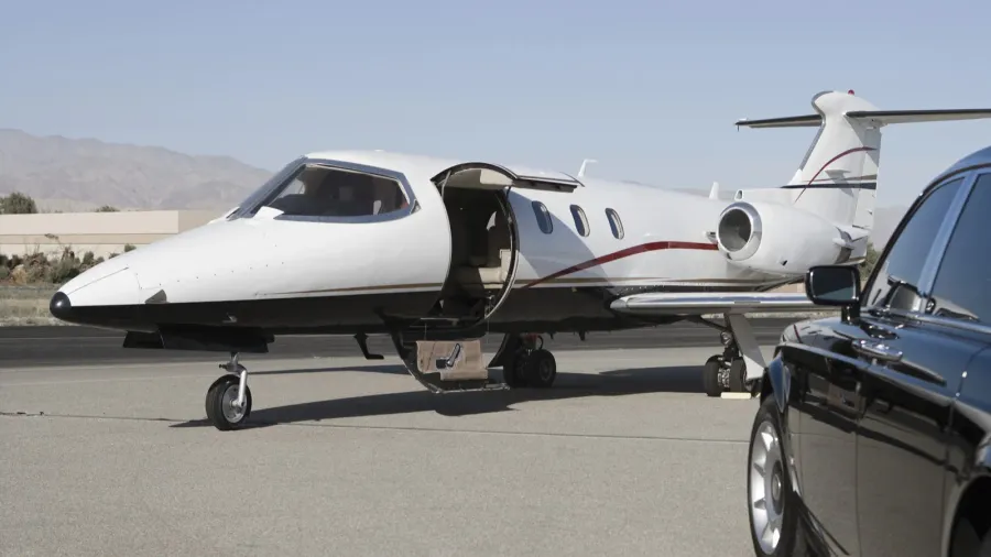 luxurious car and airplane