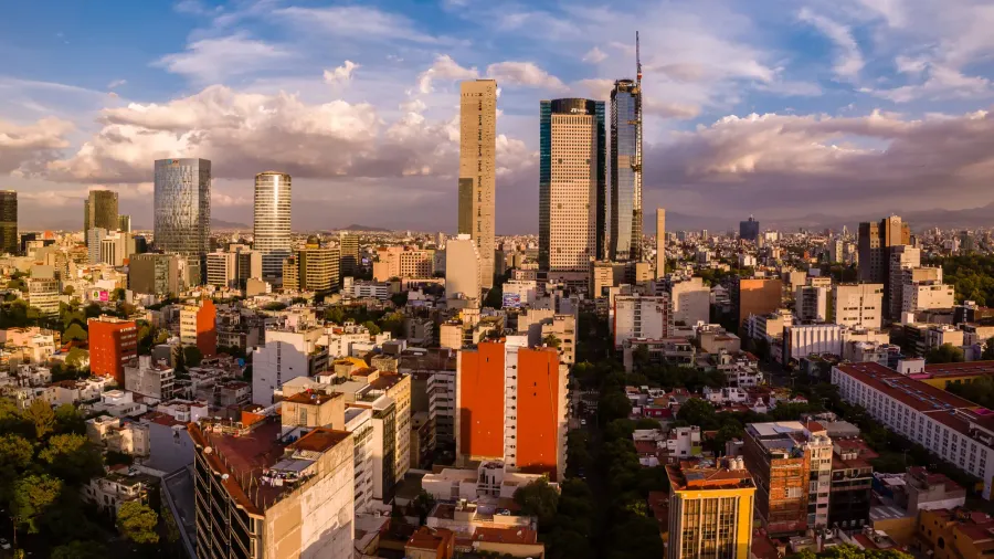 mexico city aerial shot