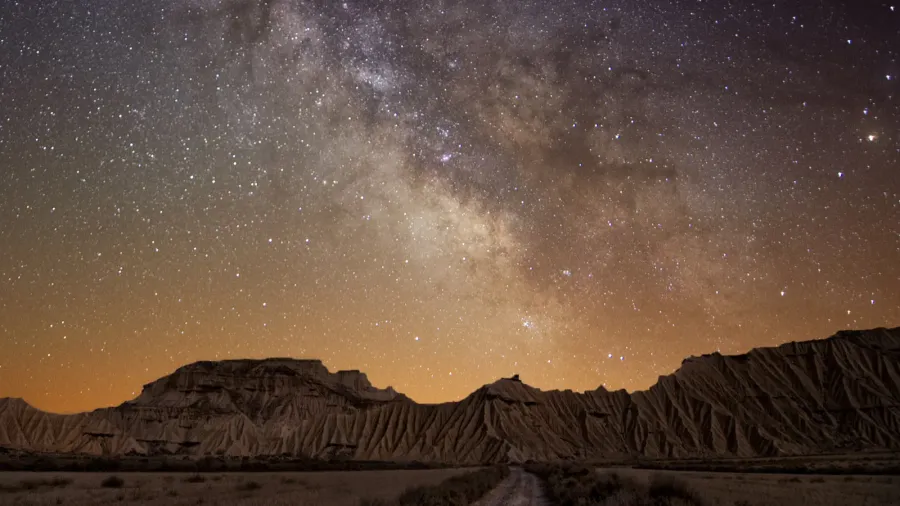 milky way over the desert