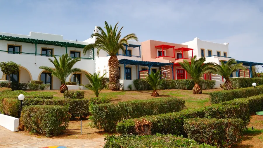 modern luxury villas at popular hotel crete greece