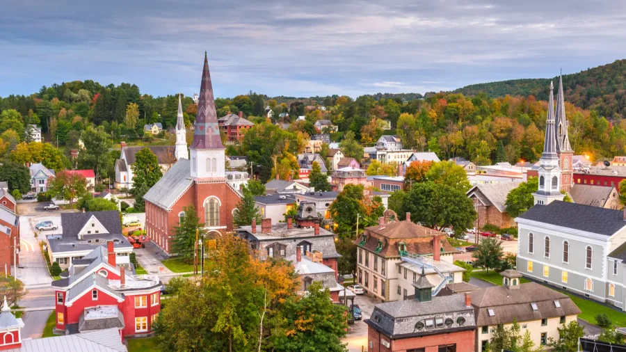 montpelier vermont usa town skyline