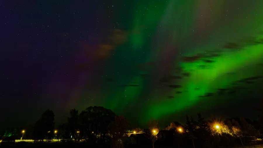 northern lights in valmiera aurora borealis or northern lights latvia