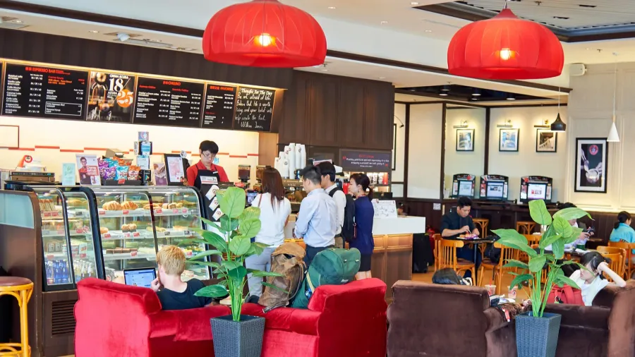 pacific coffee cafe interior