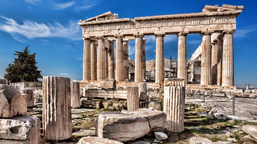 parthenon temple on the acropolis in athens greece