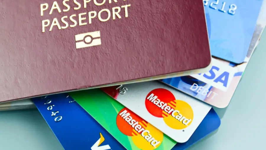 passport with credit card