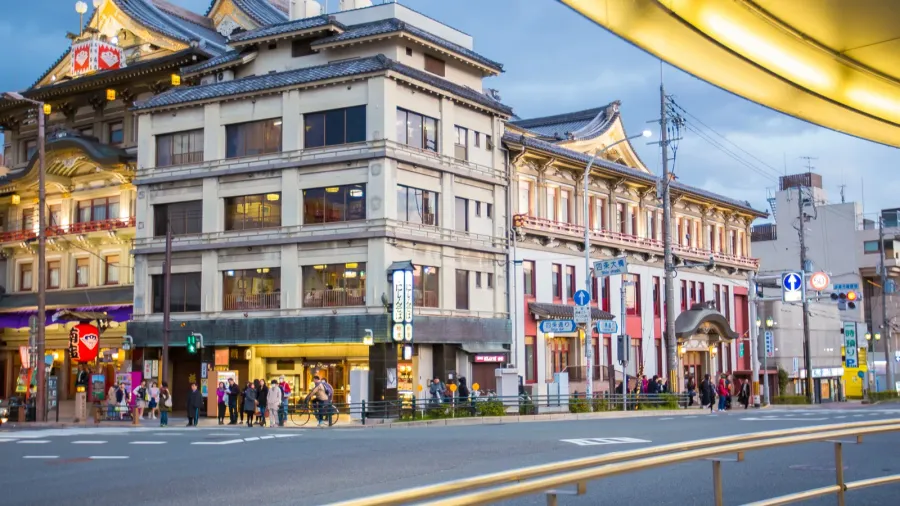 people walk in downtown kyoto