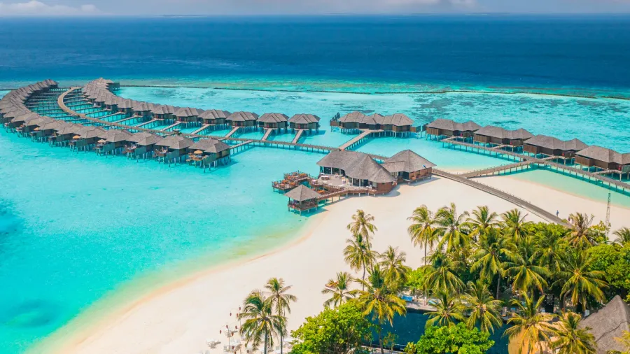 perfect view on maldives island luxury water villas