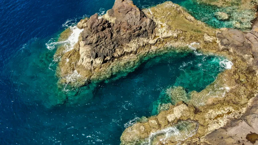 picturesque landscape of the ocean coast rocks near canical on