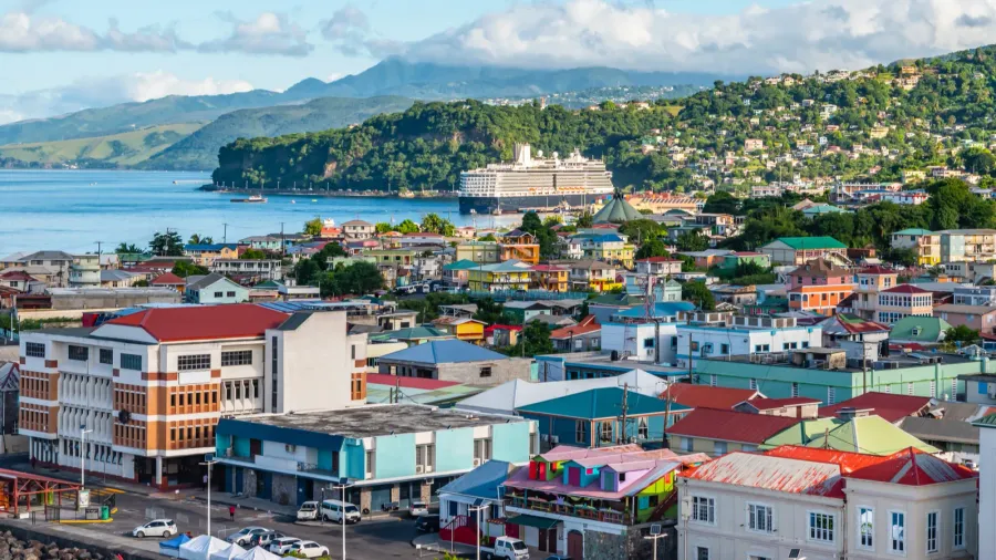 roseau cruise port and capital city of dominica caribbean